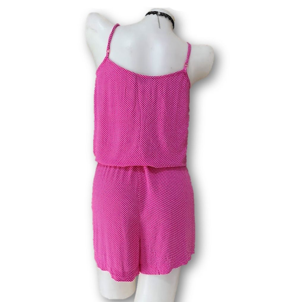 M&S Collection Pink Mix Spaghetti Strap Short Romper (Category: Rompers) located in Valenzuela. Submitted by sheenstation (Listing ID 1378245929, Image 3). Description: M&S Collection Pink Mix Spaghetti Strap Short Romper •Can be an Everyday or a Sleepwear Romper •Spaghetti Strap Design •Straps Are Adjustable With Slider •Fabric String Waist For A Flattering Silhouette •Textured Fabrics Enhance Vibrant Color Shade •100% Viscose ♡Items are thrifte