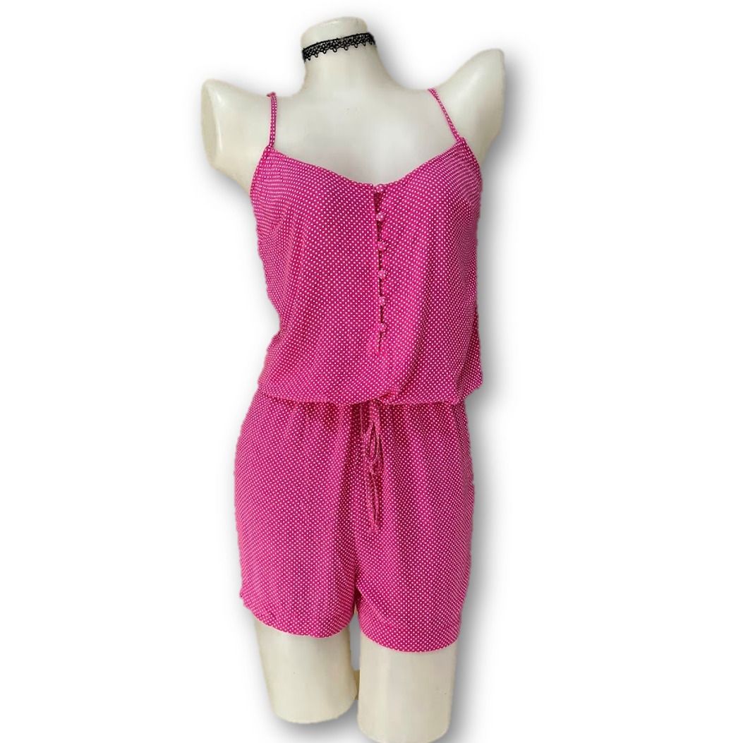 M&S Collection Pink Mix Spaghetti Strap Short Romper (Category: Rompers) located in Valenzuela. Submitted by sheenstation (Listing ID 1378245929, Image 1). Description: M&S Collection Pink Mix Spaghetti Strap Short Romper •Can be an Everyday or a Sleepwear Romper •Spaghetti Strap Design •Straps Are Adjustable With Slider •Fabric String Waist For A Flattering Silhouette •Textured Fabrics Enhance Vibrant Color Shade •100% Viscose ♡Items are thrifte