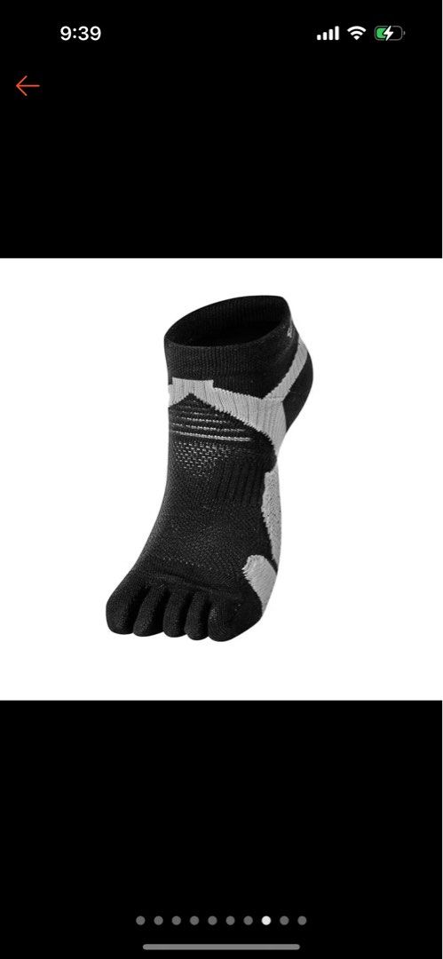 Phiten running support toe socks (Category: Braces, Support & Protection) located in Singapore. Submitted by itsybtsy (Listing ID 1376480039, Image 1). Description: Brand new in packaging and sealed Two design Size 25-27cm Available 4 pieces Retail $30 each Can send by post.