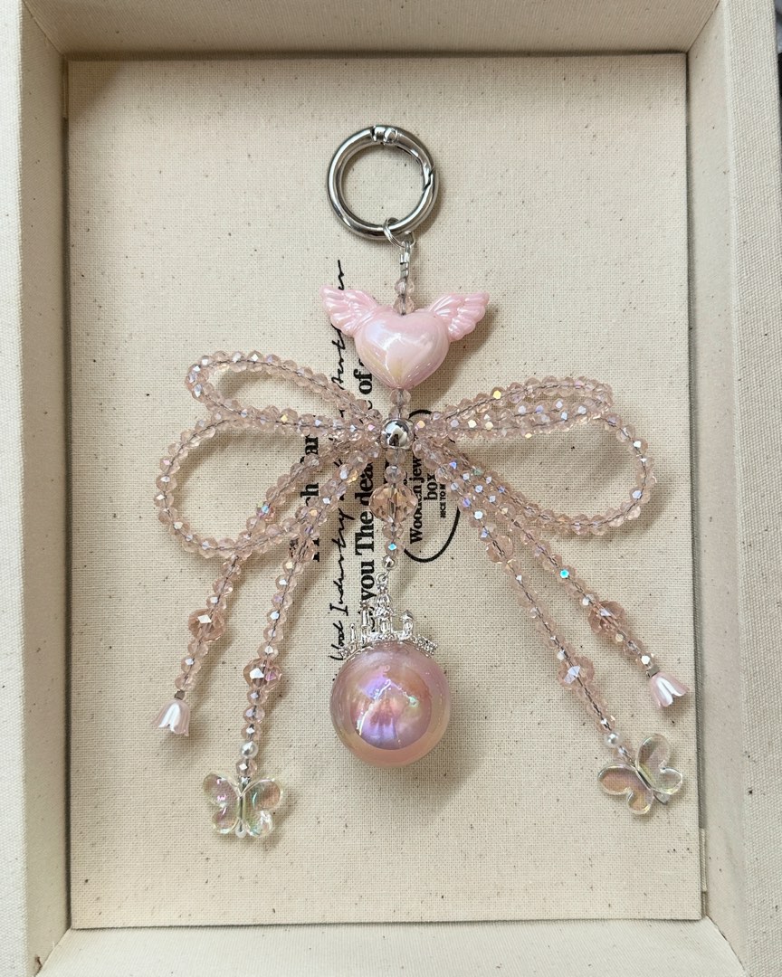 Wing Hong Key Chain Pink Angel Wing Keychain mobile chain, Hobbies & Toys, Stationery ...