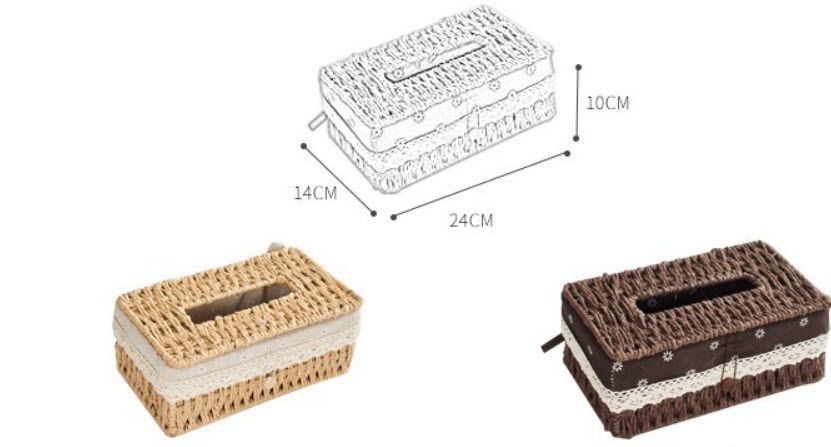 Rattan Tissue Holder Storage Box Organizer (Category: Storage Boxes & Baskets) located in Manila. Submitted by classy.home (Listing ID 1378308898, Image 3). Description: Available Color: Brown, Darkbrown Materials: Rattan, Cloth Size: L:24 W:14 H*10 (cm).
