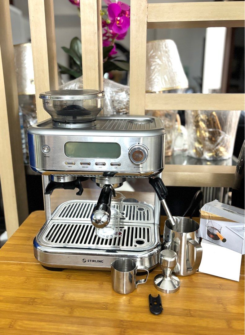 Stirling espresso machine affordable espresso machine affordable coffee machine (Category: Coffee Machines & Makers) located in Pulilan. Submitted by sebbii (Listing ID 1378236499, Image 1). Description: Ptpa STIRLING ESPRESSO MACHINE WITH GRINDER 19 Bar -58 MM Portafilter standard Inclusions -2 milk jug -Pin for steam wand -tamper -single and double basket ☕️with service warranty ☕️basic Demo.