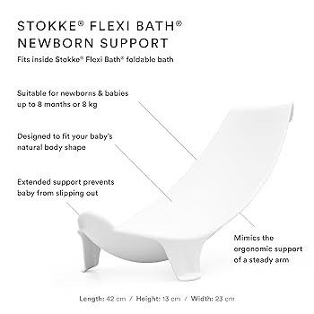 Stokke Flexi Bath Newborn Support (Category: Bathtub & Bath Accessories) located in Singapore. Submitted by phoebe_p (Listing ID 1378330674, Image 2). Description: This Stokke Flexi Bath Newborn Support is designed to fit inside the Stokke Flexi Bath. Suitable for newborns and babies up to 8 months or 8 kg. It mimics the ergonomic support of a steady arm and prevents the baby from slipping out. In good condition..