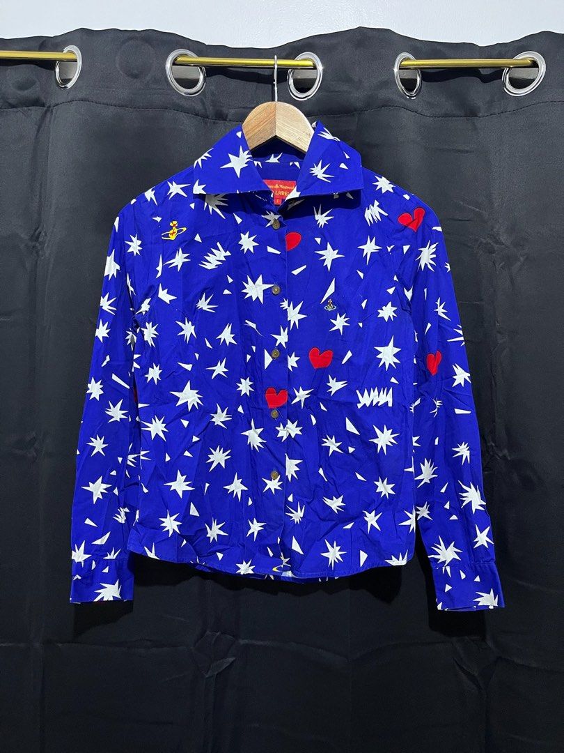 Vivienne westwood shirt (Category: Shirts) located in Manila. Submitted by _choso (Listing ID 1378290136, Image 1). Description: Vivienne westwood shirt 17.5 width 21 length 22 sleeves 2000 + SF Makati area ship j&t delivery lalamove.