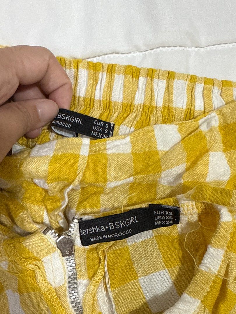 Yellow Gingham Co-Ordinates (Top & Shorts) (Category: Sets or Coordinates) located in Manila. Submitted by dress2impress_ (Listing ID 1378258478, Image 3). Description: — used once only. In good condition — orig price was ₱2.5k for the set — rfs: doesn’t fit me anymore — XS on top, S on bottoms.