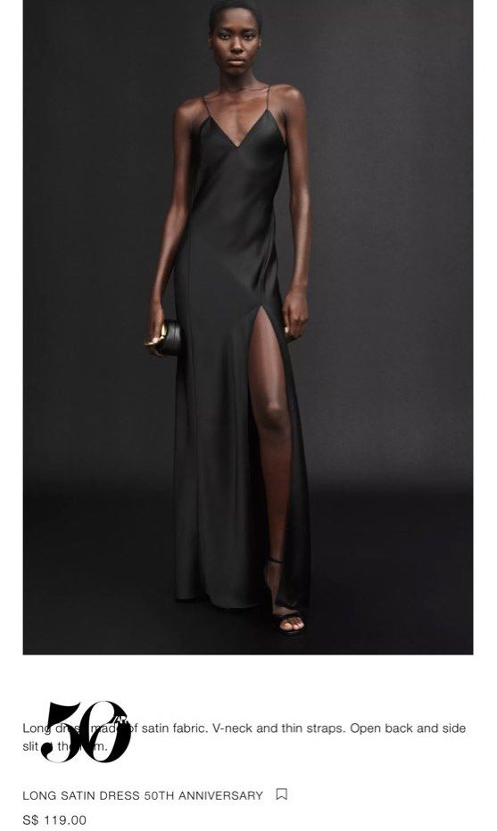 Zara Long Satin Dress 50th Anniversary, Women's Fashion, Dresses & Sets,  Dresses on Carousell