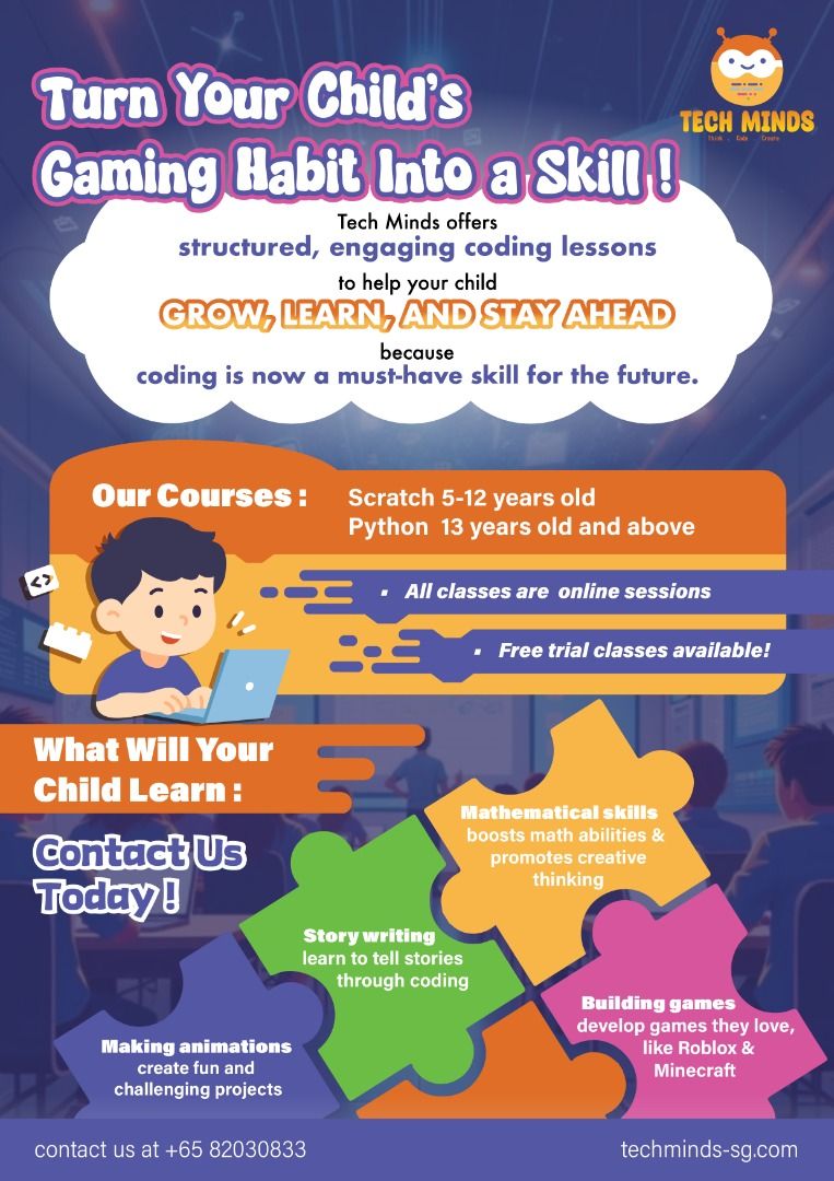 1 to 1 Personalised Coding Classes, Learning & Enrichment, Enrichment ...