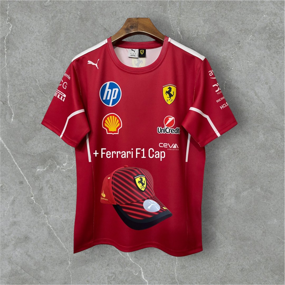 2025 Ferrari F1 / Formula One Tee + Ferrari F1 Cap, Men's Fashion, Tops ...