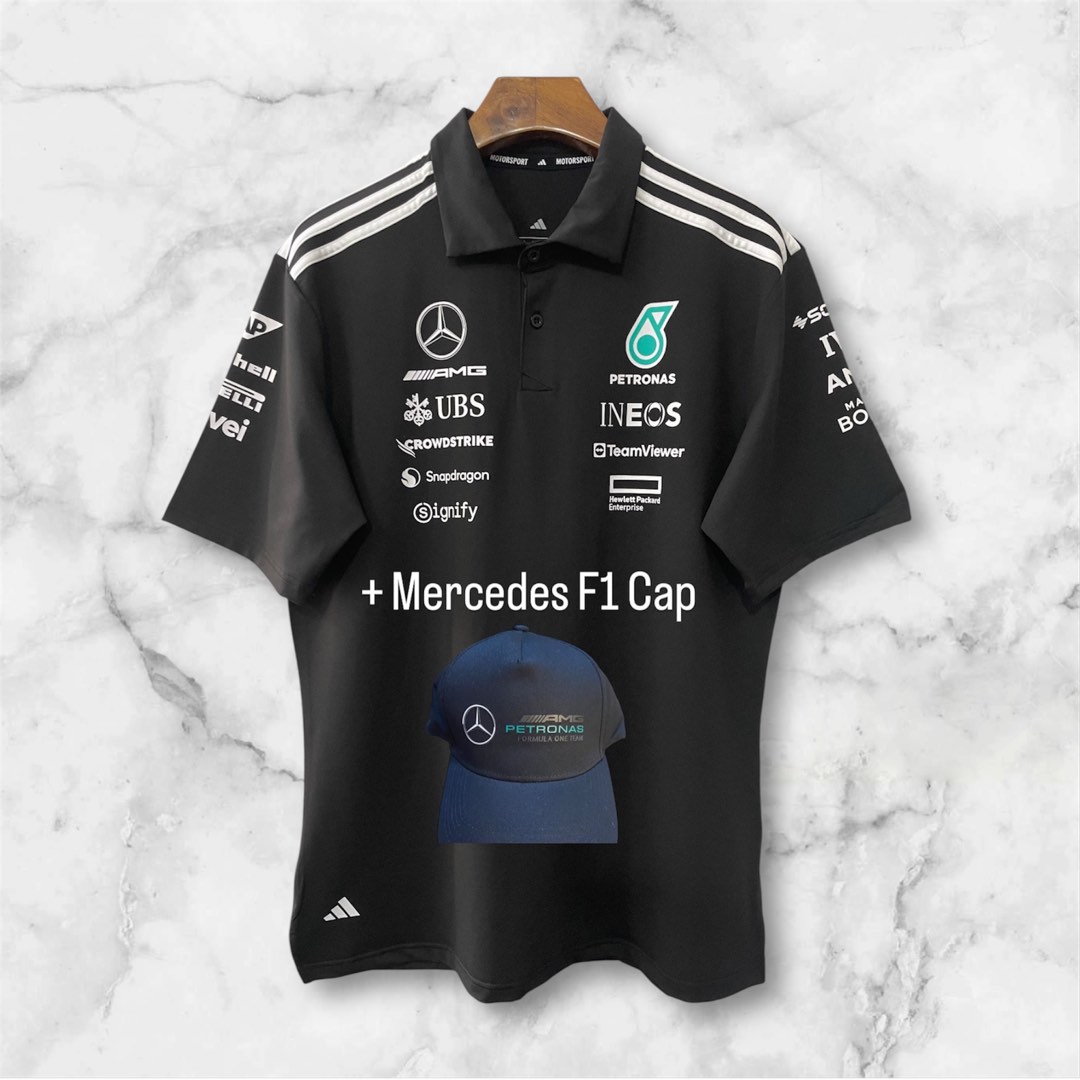 2025 Mercedes F1 / Formula One Polo Tee + Mercedes F1 Cap, Men's ...