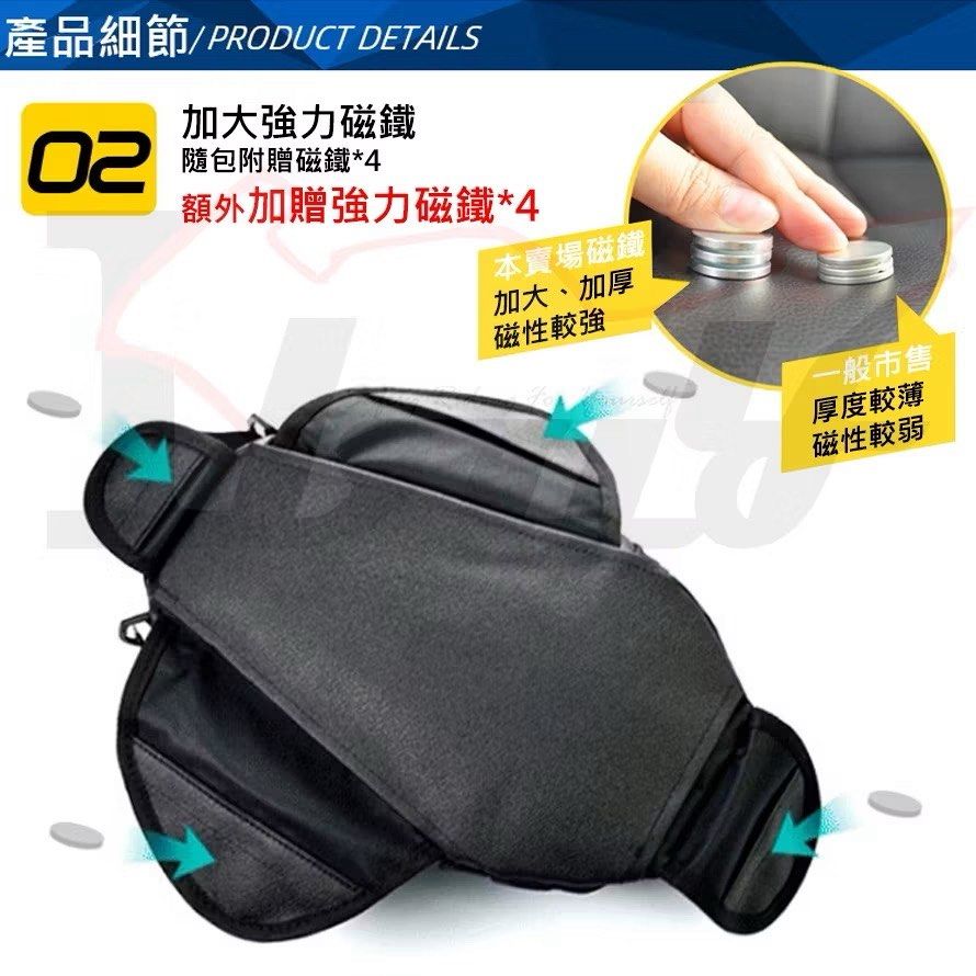 由 yangchaojay (刊登 ID 1381686672，圖片 3) 提交，位於 新北市 (New Taipei) 的 磁吸油箱包 (類別：汽機車零配件)，說明：全新未使用 僅拆吊牌。