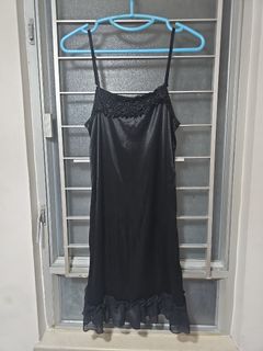 (換菠蘿包) 黑色吊帶裙 絲質睡衣64243380612353110