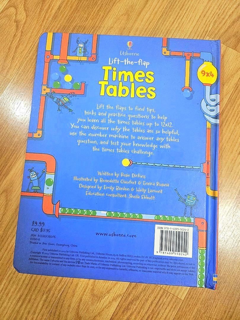 兩本) 學乘數書/ 乘法揭頁書/ Times tables/ 小學英文數學乘數表/ 乘數練習, 興趣及遊戲, 書本& 文具, 兒童書籍-  Carousell