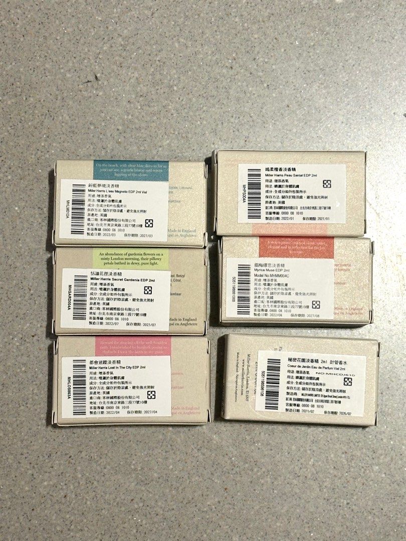 由 winnnsell (刊登 ID 1381805061，圖片 2) 提交，位於 台北市 (Taipei) 的 全新 Miller Harris 針管 淡香精 香水 (類別：香水、體香劑)，說明：每個$85 5個ㄧ起買 $480。