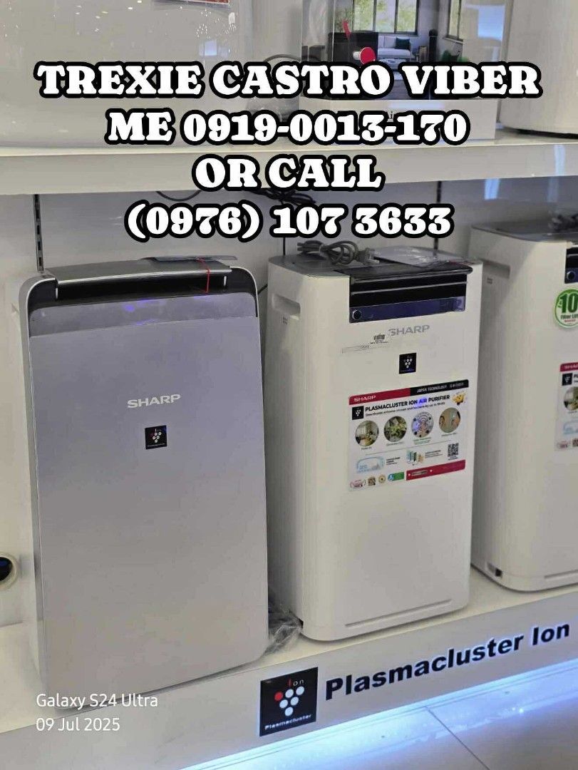 💚 SHARP AIR PURIFIER / SHARP AIR PURIFIER WITH DEHUMIDIFIER / SHARP AIRPURIFIER WITH HUMIDIFIER 💚 (Category: Air Purifiers & Dehumidifiers) located in Malabon City. Submitted by dvegatrexiec (Listing ID 1381725589, Image 3). Description: 💚 SHARP AIR PURIFIER / SHARP AIR PURIFIER WITH DEHUMIDIFIER / SHARP AIRPURIFIER WITH HUMIDIFIER 💚 FP-J30E-A - 6,200 (BLUE) 23SQM FP-J60E-W - 17,000 48SQM DW-E16FP-W - 19,600 24SQM with dehumidifier DW-J27FP-W