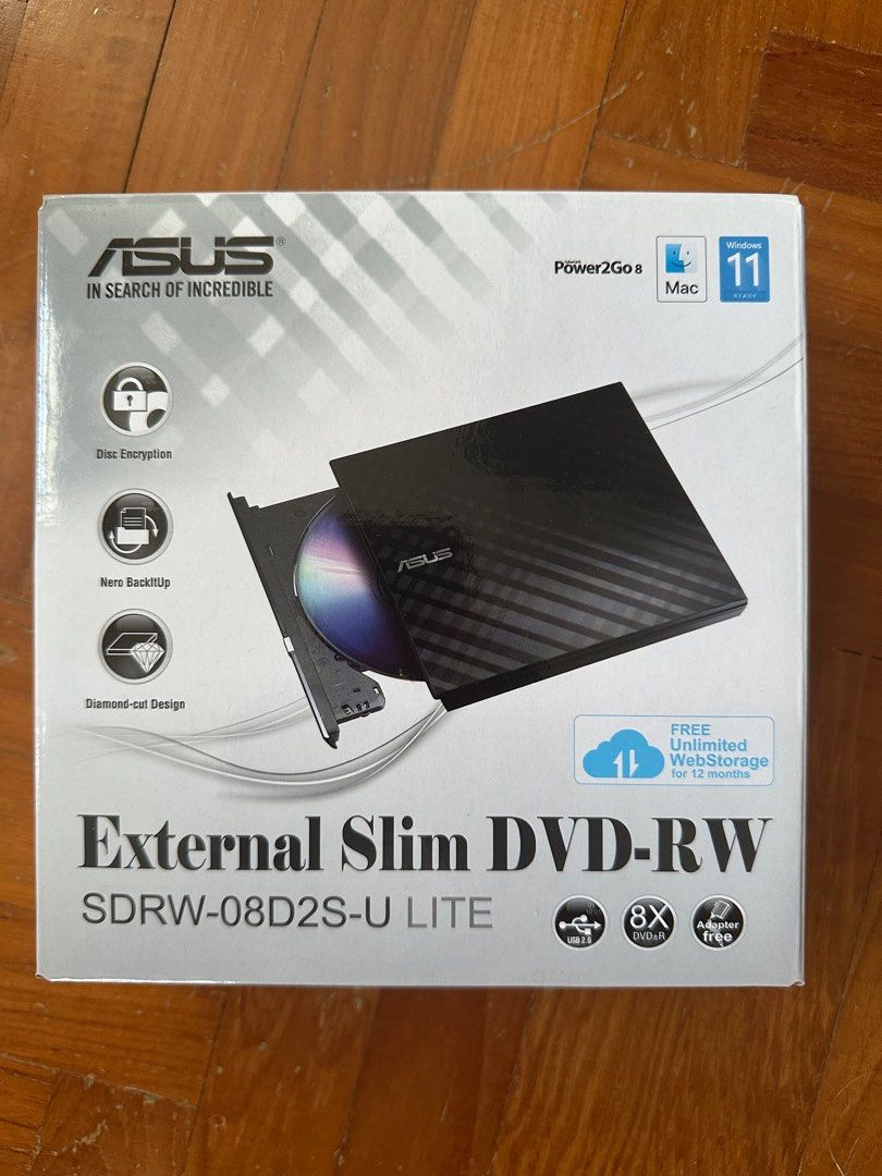 ASUS External Slim DVD-RW SDRW-08D2S-U LITE63222287673219112