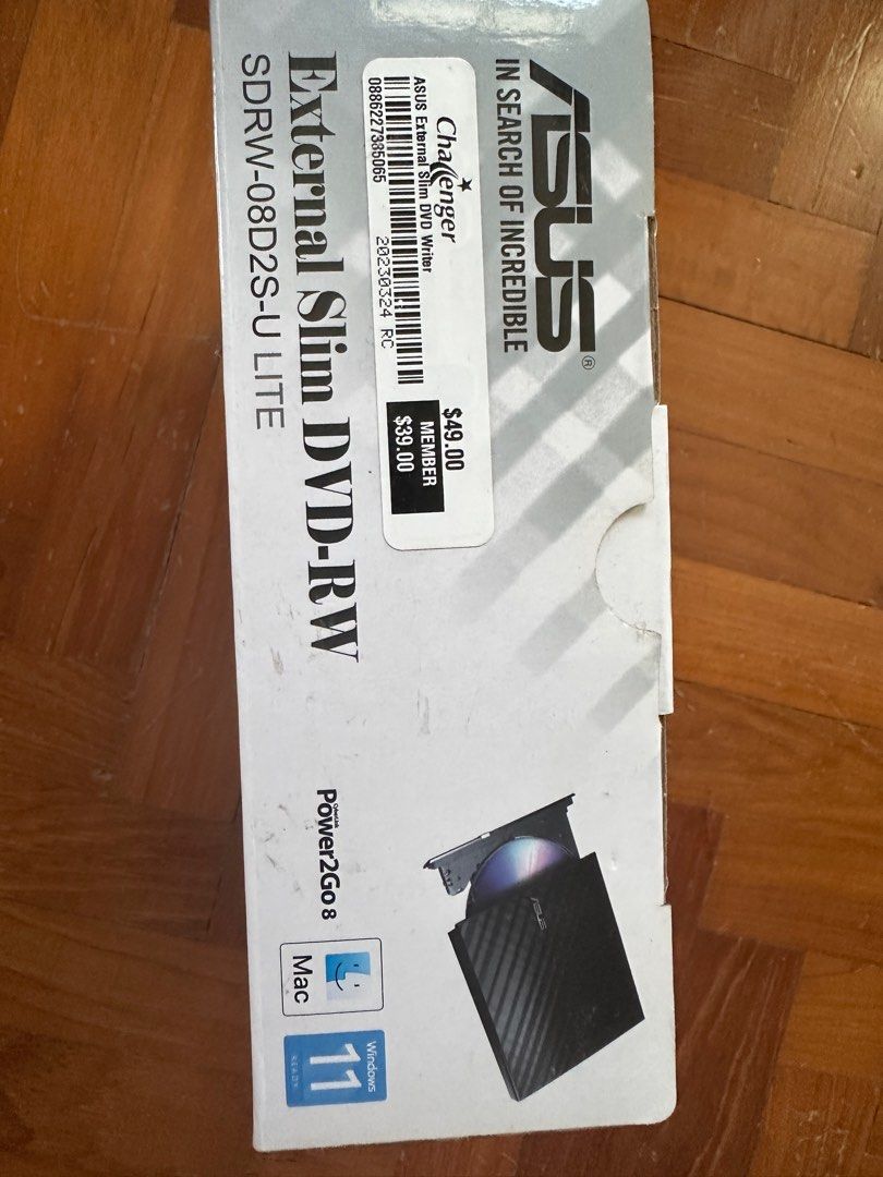 ASUS External Slim DVD-RW SDRW-08D2S-U LITE63222287673219111
