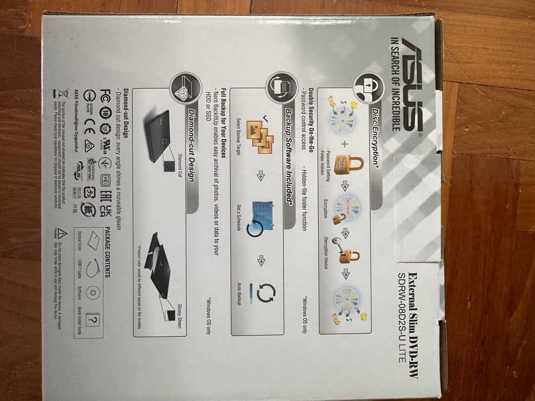 ASUS External Slim DVD-RW SDRW-08D2S-U LITE63222287673219114