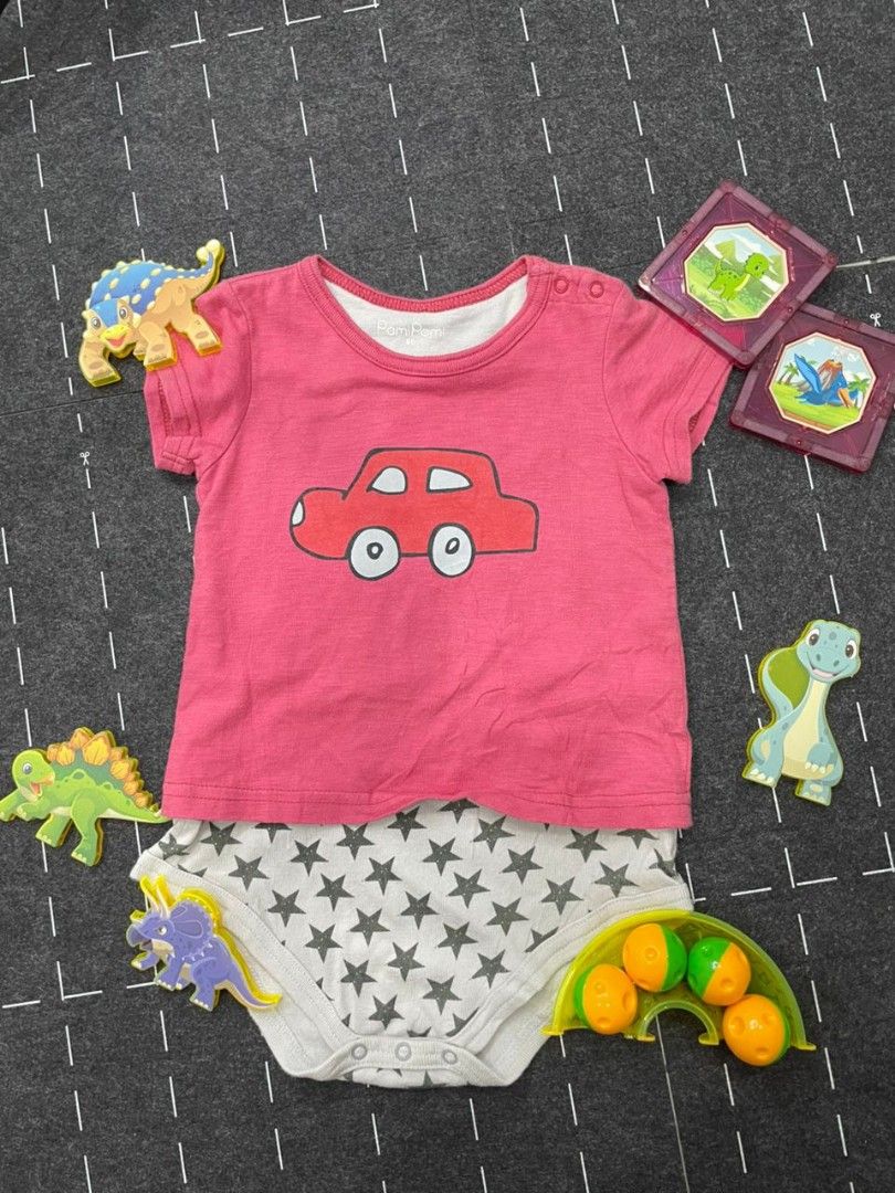 Baby Romper (Category: Babies & Kids Fashion) located in Kuantan. Submitted by preloved.ix (Listing ID 1381843463, Image 1). Description: Baby Romper (6m+) 👶🏻 Sesuai untuk baby perempuan 🌈 Cotton lembut, selesa dipakai 🎈 Corak bentuk kereta, warna pink & bintang 🧼 Condition: preloved, takde stain 📍 Siap untuk pos 💰 RM10 sahaja! (ambik 3-4 helai free postage sm).