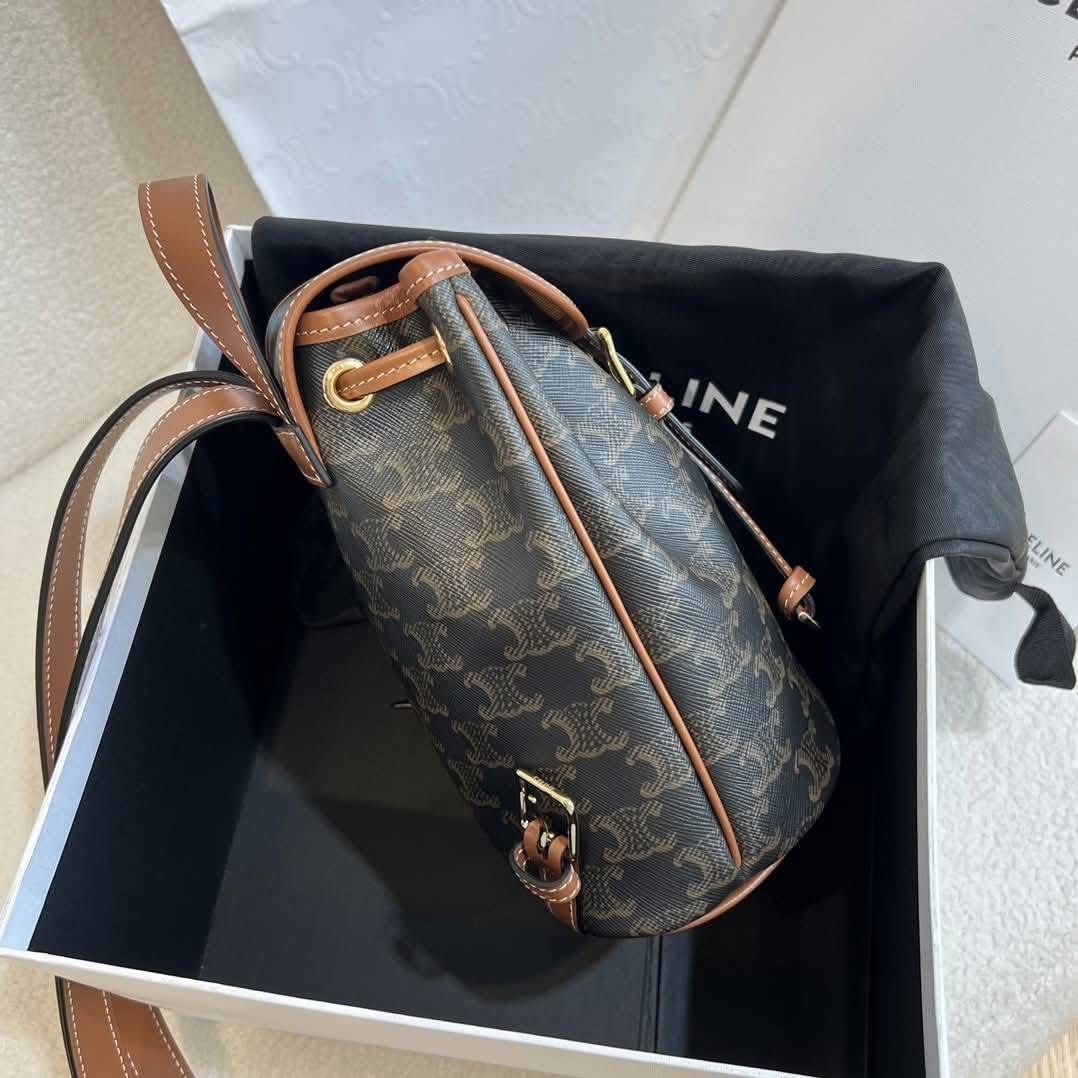 Celine - Mini Backpack Folco in Canvas & Calfskin (Category: Luxury Bags & Wallets) located in Las Pinas. Submitted by cheapsomething (Listing ID 1381694490, Image 2). Description: For PRE ORDER 💖 (Super sale! Only until stocks last!) FREE shipping nationwide (via LBC) PRODUCT DETAILS: Dimensions Length: 18.5cm Height: 20cm Depth: 10cm Handle drop: 8cm Adjustable strap drop: Min 34cm / Max 45cm Material: Canvas with leather trim Textile lining S