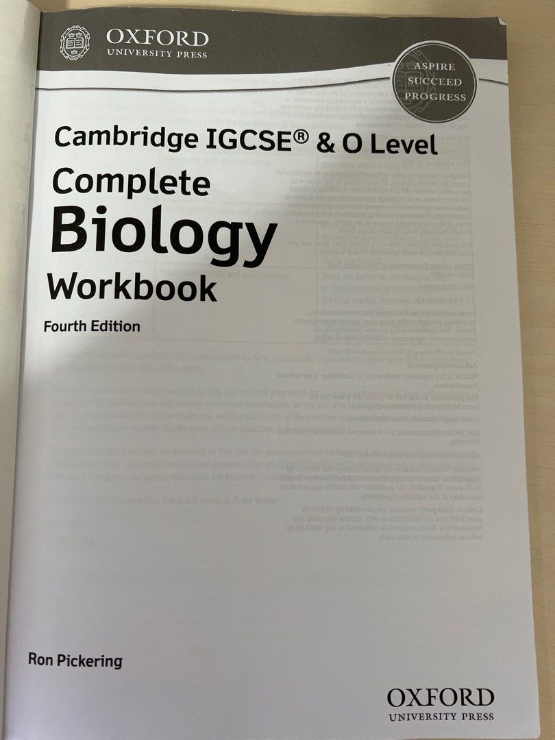 Cambridge IGCSE & O Level Complete Biology Workbook by Ron Pickering ...