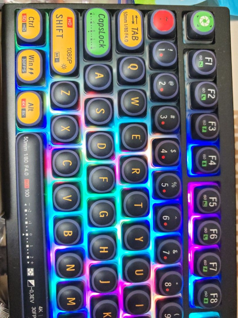 Camera theme keycaps (Category: Computer Keyboard) located in Singapore. Submitted by mistyx (Listing ID 1381768140, Image 2). Description: new set of camera theme round keycaps MOG. very pretty round..