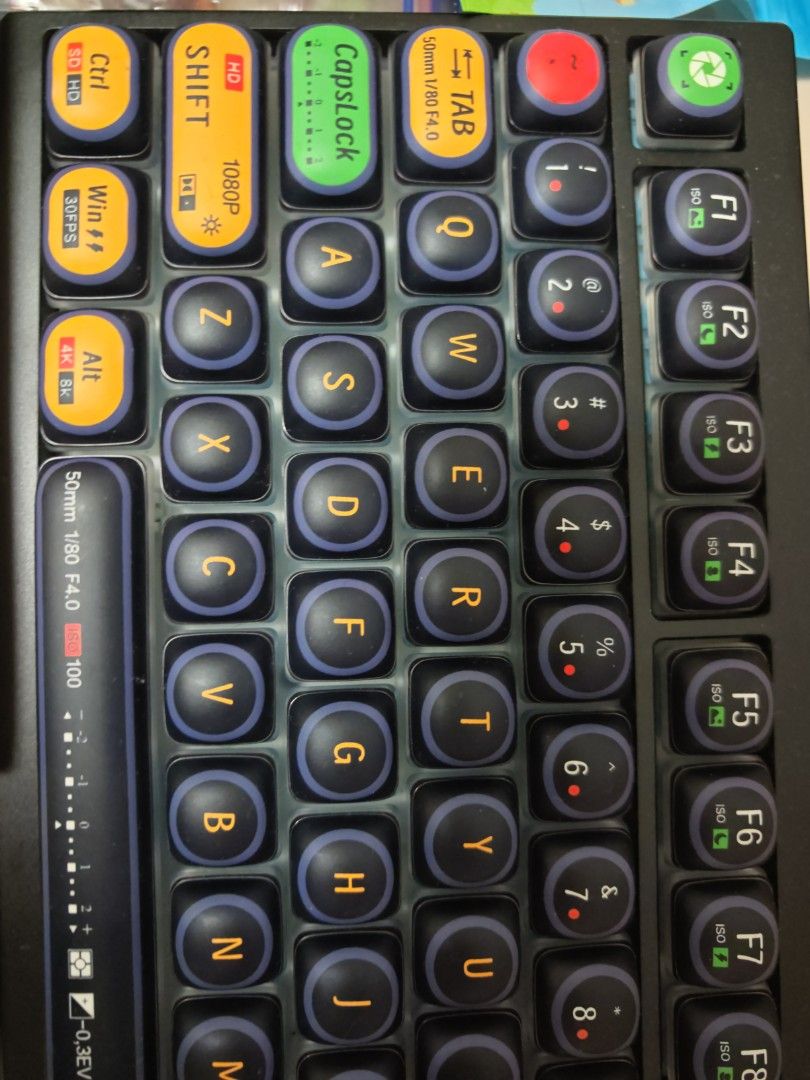 Camera theme keycaps (Category: Computer Keyboard) located in Singapore. Submitted by mistyx (Listing ID 1381768140, Image 3). Description: new set of camera theme round keycaps MOG. very pretty round..