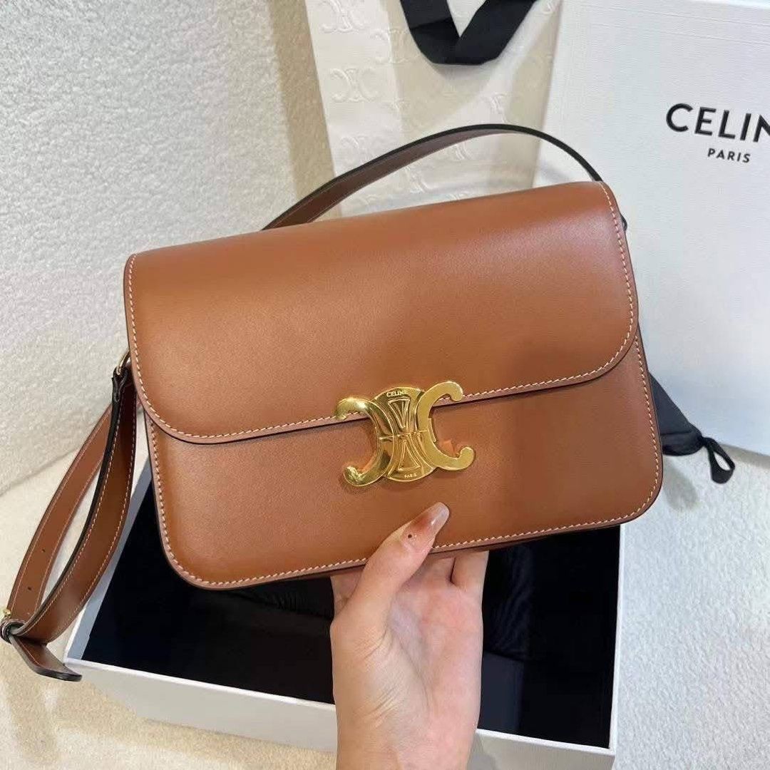 Celine Triomphe Bag Calfskin in Classique 22cm (Category: Luxury Bags & Wallets) located in Las Pinas. Submitted by cheapsomething (Listing ID 1381693797, Image 3). Description: FOR PRE-ORDER 💝 (sale price - limited time only) Free shipping nationwide (via LBC) Worldwide shipping 🌏 (sf c/o customer) PRODUCT DETAILS: Dimensions: CLASSIQUE 9 x 6 x 3 inches (22 x 16.5cm x 7cm) Adjustable Strap Drop: 17 to 20 inches Material: Calfskin Lambskin lini