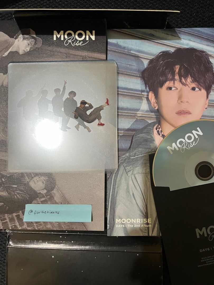 DAY6 MOONRISE ALBUM (Category: CDs & DVDs) located in Santa Rosa. Submitted by forthekidults (Listing ID 1381735492, Image 2). Description: DAY6 MOONRISE ALBUM (SILVER MOON VER) inclusions: ob, photobook, cd with envelope, folding posters, clear cards, 3 photocards.