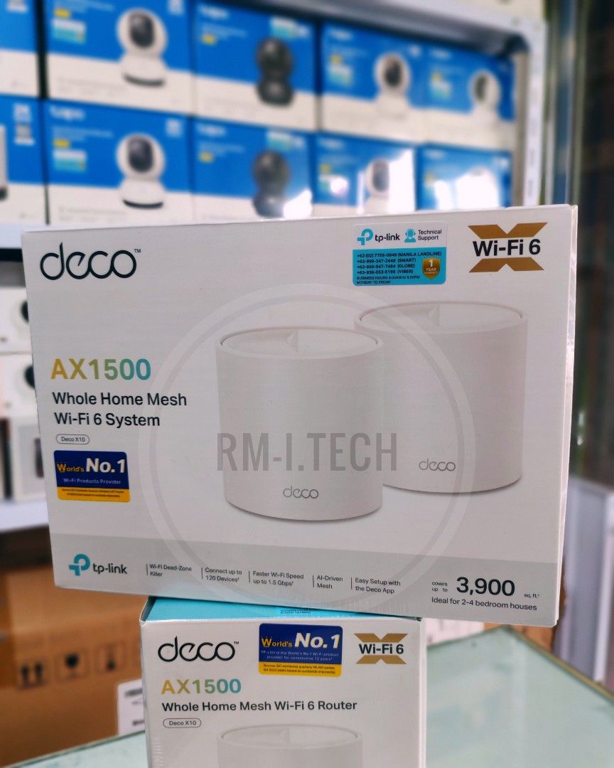 DECO AX1500 X10 wifi 6 whole mesh System (Category: Networking) located in Manila. Submitted by rm.itech051523 (Listing ID 1381861027, Image 1). Description: Available 1 pack 2 pack 3 pack (price for attention only ).