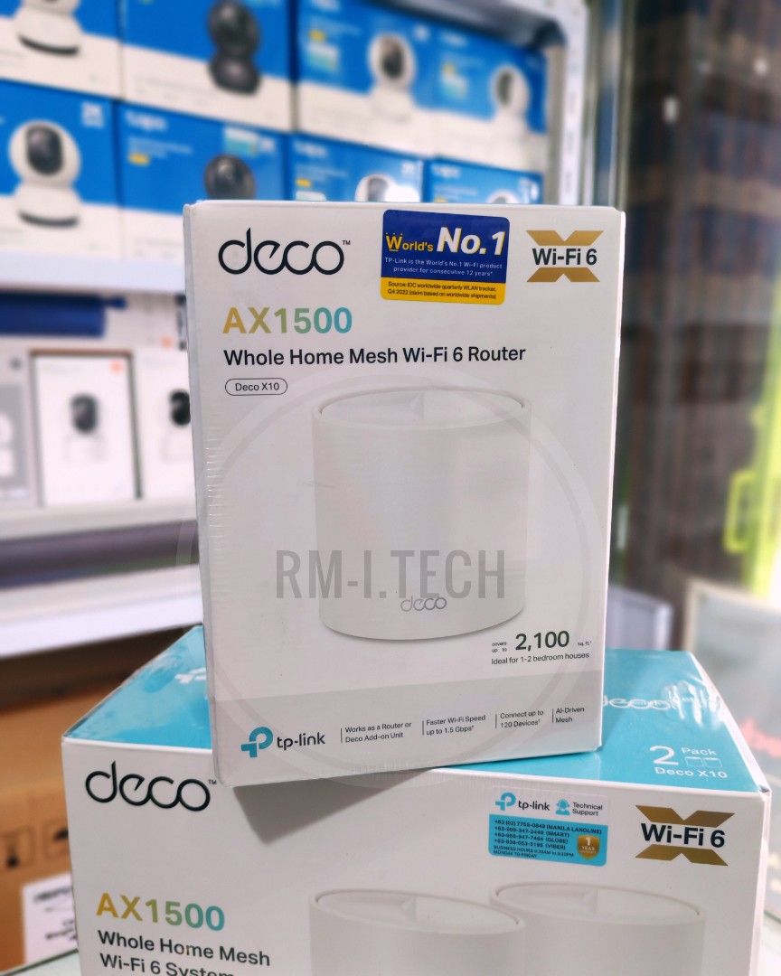 DECO AX1500 X10 wifi 6 whole mesh System (Category: Networking) located in Manila. Submitted by rm.itech051523 (Listing ID 1381861027, Image 2). Description: Available 1 pack 2 pack 3 pack (price for attention only ).