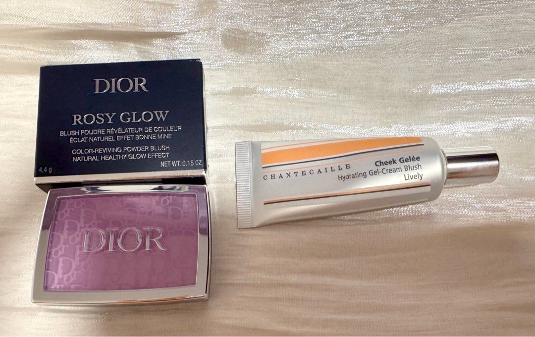 Dior Rosy Glow Blush (#063 pink lilac) Chantecaille Cheek Gelee (#