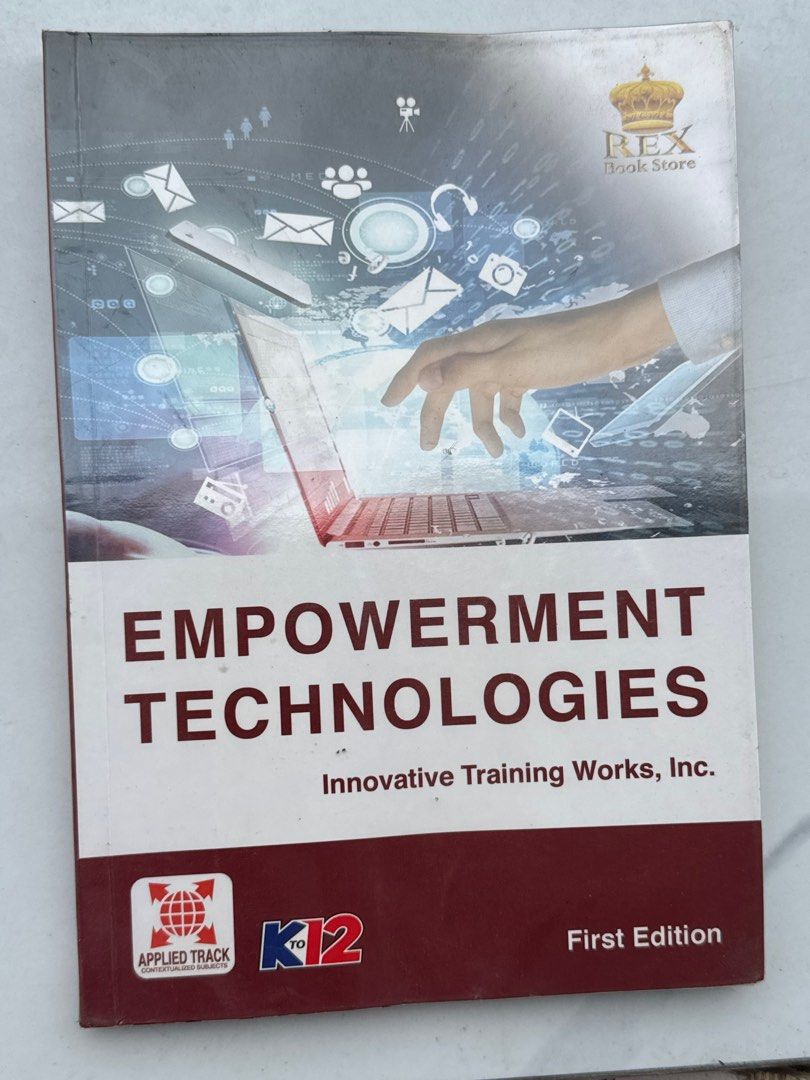 Empowerment Technologies 1st Edition for Senior High School (Category: Textbooks) located in San Fernando. Submitted by cheloey (Listing ID 1381722744, Image 1). Description: Condition: has pentel pen marks to cover up names, with little to no notes / highlights.