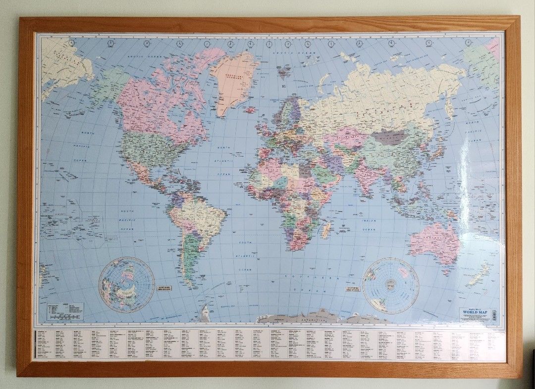 Framed World Map (laminated)