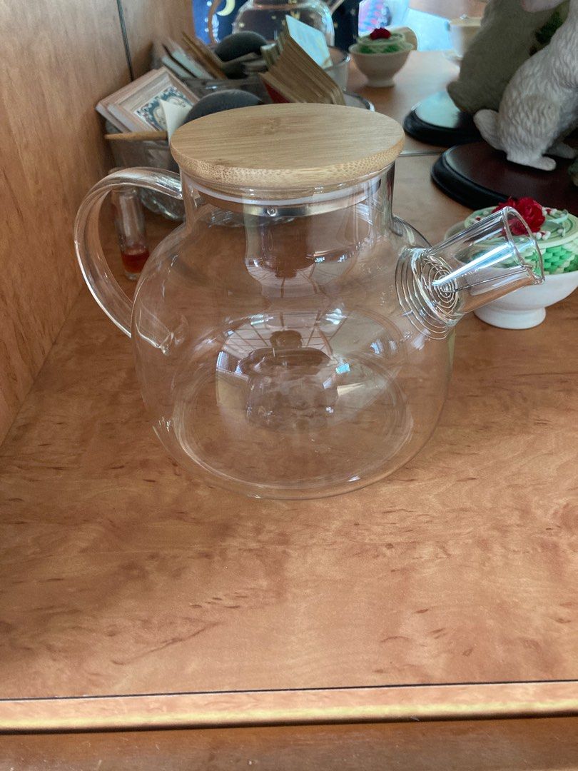 Glass Teapot with Bamboo Lid