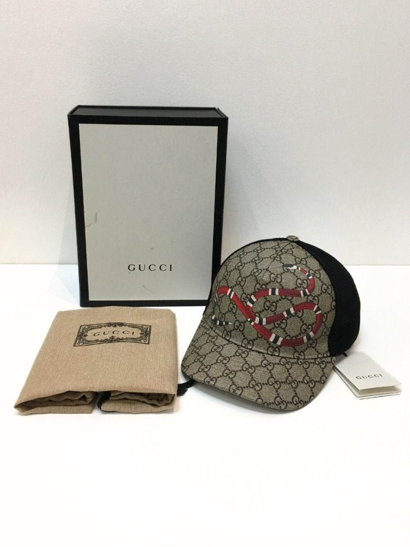 GUCCI GG Supreme Monogram Kingsnake Baseball Cap (Pre-owned Authentic) (Category: Luxury Accessories) located in Santa Rosa. Submitted by brandieshoppe (Listing ID 1381774831, Image 1). Description: ✅ Authentic/Original Preloved ✅ From Japan Auction ✅ Money-back Guaranteed If Proven Fake ✅ In Excellent Condition ✅ Message Us For More Details *Open Also for Layaway Terms #01166.