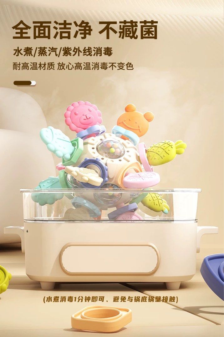 Manhattan baby grip ball / teether with storage box (Category: Infant Playtime) located in Kuala Lumpur. Submitted by simonsimsi04483 (Listing ID 1381824818, Image 3). Description: PC + PP material Can be sterilized with steaming / UV sterilizer .