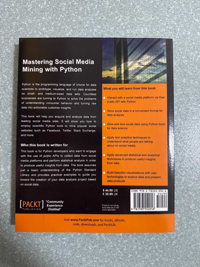 Mastering Social Media Mining with Python, Hobbies & Toys, Books ...