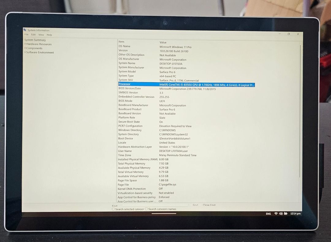 Microsoft Surface Pro 6 (Category: Laptops & Notebooks) located in Singapore. Submitted by sg_vending (Listing ID 1381700621, Image 1). Description: Surface Pro 6 with charger. Core i5-8th Gen ,️ Ram 8GB, SSD 128GB, Windows 11 Pro, MS Office 2021 No keyboard. microSD slot supports upto 1 TB Touch Screen working perfectly. Excellent working condition Come up with charger and Laptop bag Price is $230 Self-collection from Seletar Mall, Fernvale, Sen