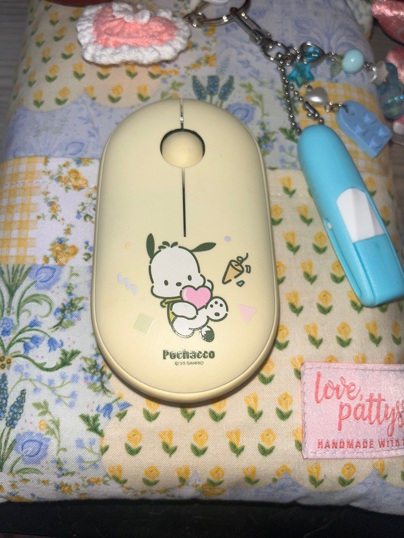 MINISO Sanrio Pochacco Wireless Silent Mouse Model: E160 (Category: Mouse & Mousepads) located in Manila. Submitted by joyyieu (Listing ID 1381738620, Image 1). Description: — used only once since it was gifted and i still have my mouse — just needs batteries — great for everyday use or as a backup — in perfect working condition — mod: j&t, lalamove — mop: gcash, maya — sf shouldered by buyer — open for offers, just pm me.