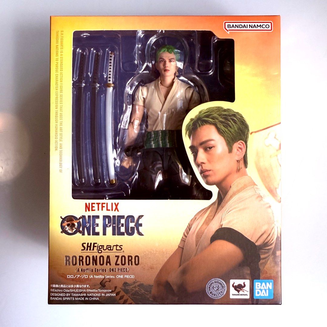 MISB Bandai A Netflix Series One Piece Roronoa Zoro SHF s.h.figuarts Action Figure, Authentic, New, Sealed & Unopened in Mint Condition Box (Category: Toys & Collectibles) located in Singapore. Submitted by tudor8 (Listing ID 1381449331, Image 1). Description: Authentic, New, Sealed & Unopened in Mint Condition 😊 Fixed price please, thanks 😊 First come first served basis while stocks last :) Items sold are not exchangeable/ returnable/ refundab