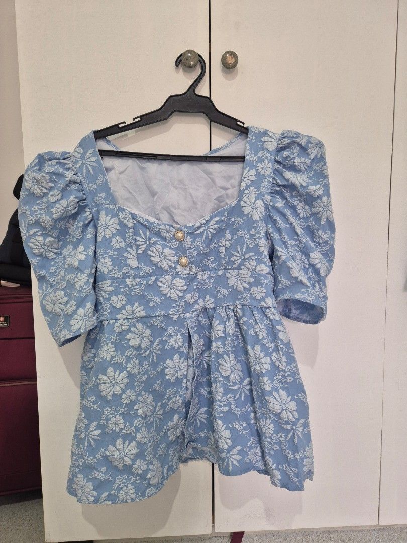 Moana Terno from Miss Kat PH (Category: Sets or Coordinates) located in Pasig City. Submitted by dawwoti (Listing ID 1381720044, Image 2). Description: 💙 FOR SALE: Brand New Plus Size Puff Sleeve Romper MOANA 💙 📌 RFS: Wrong size. Only tried on once para isukat lang po — never worn outside. 📌 Size: Labeled XL to 2XL, but best for 2XL. I'm an XL and it's too loose on me kasi hindi ako big b👀b. Hehe. 📌 Material: Thick, high-quality fabric. Sup