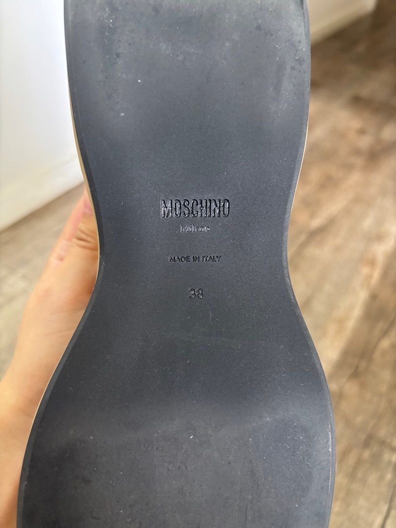 Moschino Taupe Multibuckles Platform Sandals, Women's Fashion