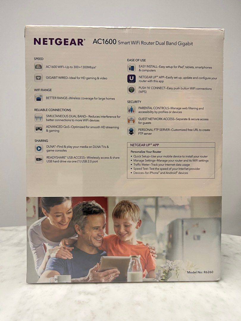 NETGEAR AC1600 Smart WiFi Router Dual Band Gigabit Model R626063204756535299111