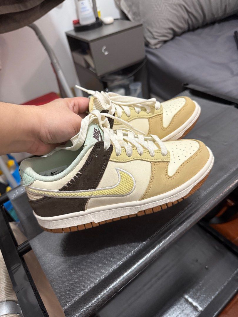 Nike Dunk Low GS (unisex) (Category: Sneakers) located in Quezon City. Submitted by dertorr (Listing ID 1381806315, Image 1). Description: I have two items of the same style (pwedeng couple shoes) 23 cm 24.5 cm Color: Coconut Milk/ Sai.