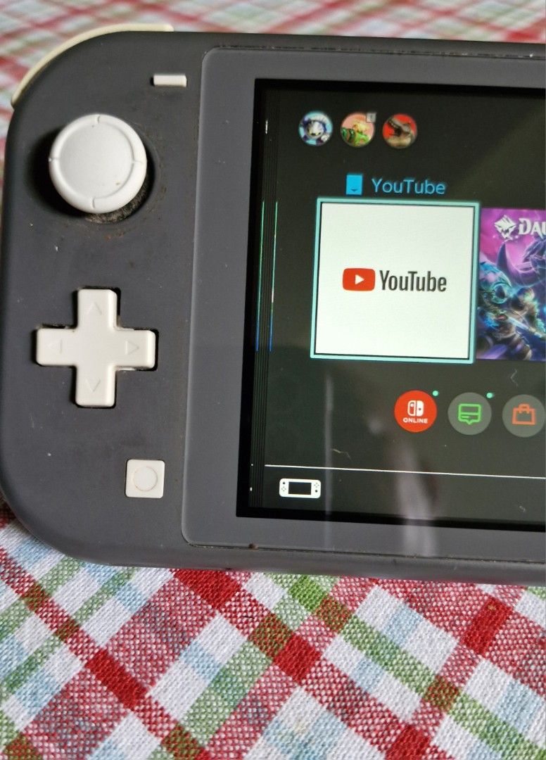 Nintendo Switch lite (Category: Nintendo) located in Bacoor. Submitted by datsun240 (Listing ID 1381816157, Image 3). Description: With Box and charger Issue: Left joy stick can function up and down only Has line on the left side of LCD after update as seen on the last picture Free clear and silicone case 4k fix Lalamove or meet up Jollibee Molino or Alabang town center during weekends.