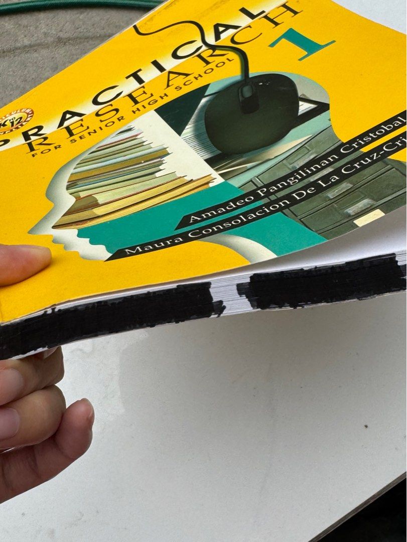 Practical Research 1 for Senior High School (Category: Textbooks) located in San Fernando. Submitted by cheloey (Listing ID 1381722167, Image 2). Description: Condition: has pentel pen marks to cover up names, with little to no notes/highlights.