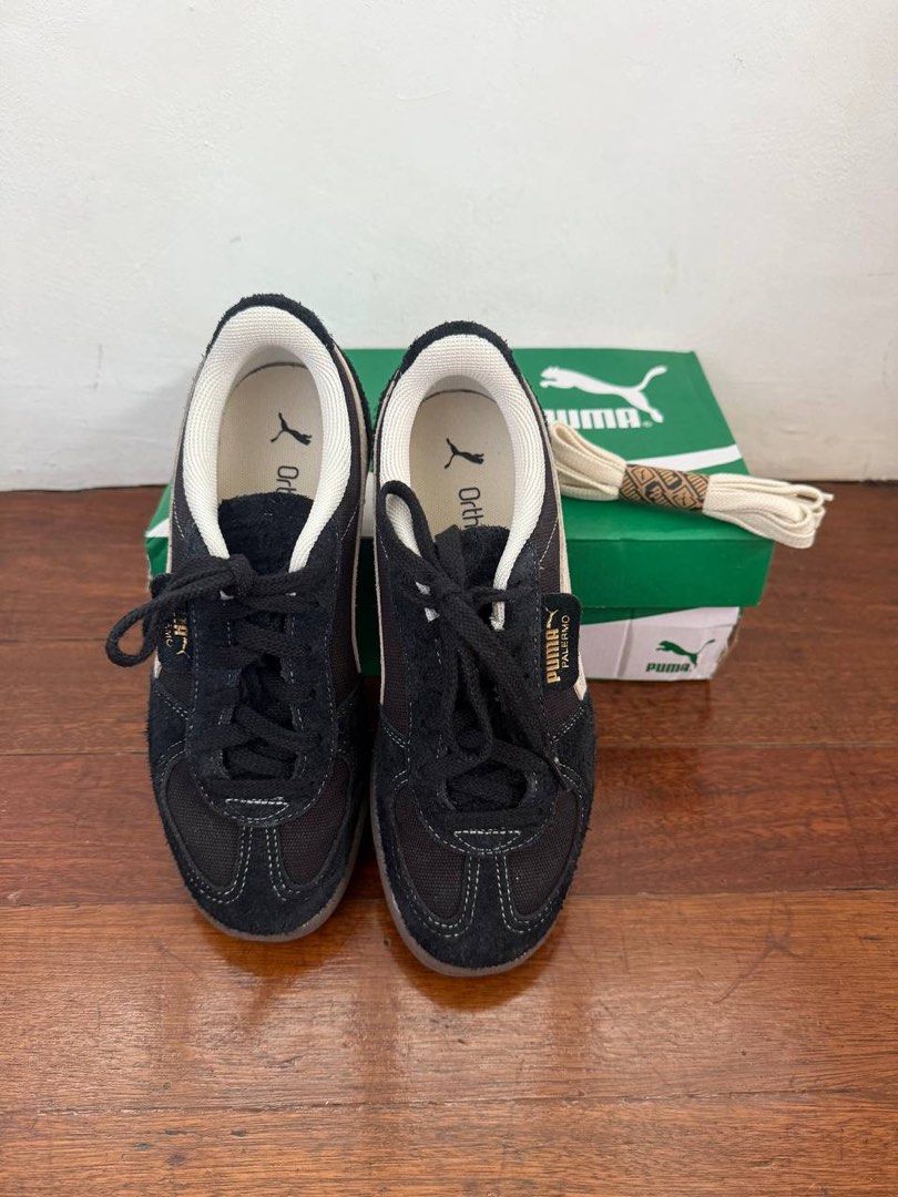 PUMA Palermo Vinatge Sneakers (Category: Sneakers) located in Quezon City. Submitted by kdiv_ (Listing ID 1381734496, Image 2). Description: Preloved | Bought online (Official store) UK5.5 , EU38.5, US6.5 (Men's) | 24.5 CM Black Denim Vintage - Special Edition Complete with extra lace and box RFS: Barely used hence decluttering MOP: BDO/GCash Shipping fee to be shouldered by the buyer.