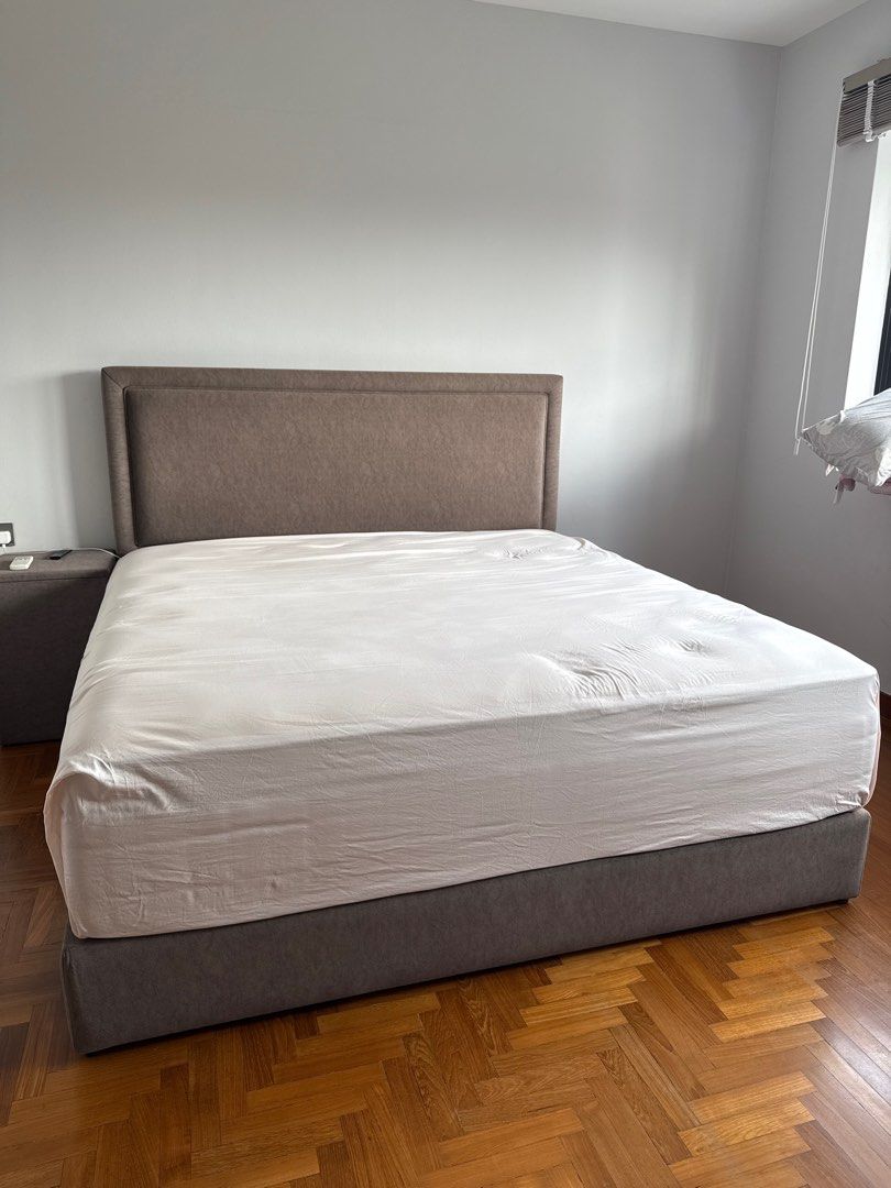 King Size Bed Frame & Storage bedside