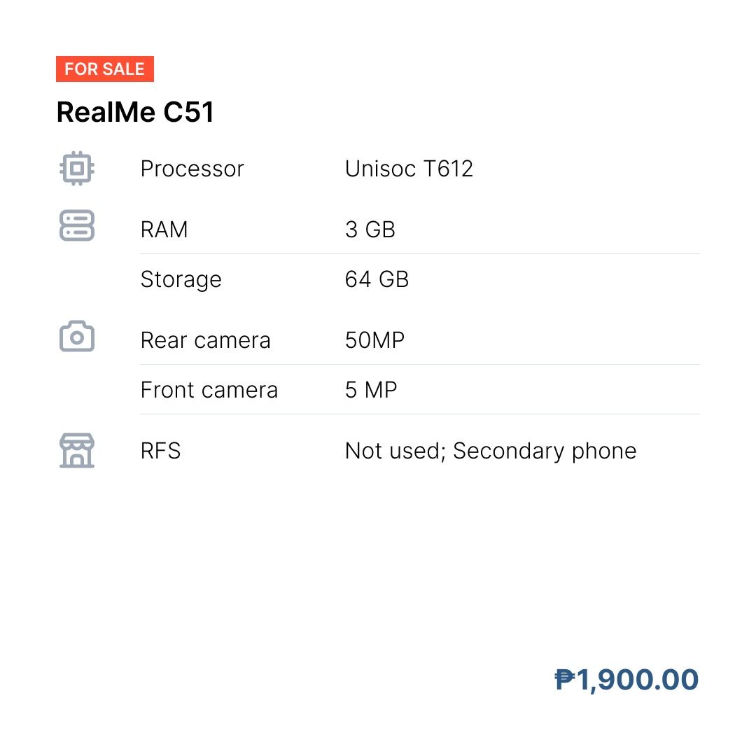 RealMe C51 (Category: Realme) located in Naic. Submitted by second-chance-treasures (Listing ID 1381721315, Image 2). Description: .