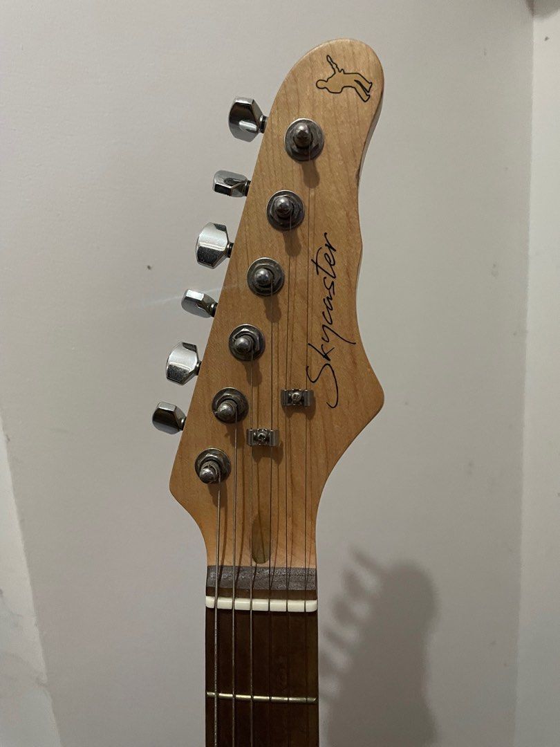 rj skycaster (green) with amplifier (Category: Musical Instruments) located in Calamba. Submitted by gilbns (Listing ID 1381823713, Image 3). Description: 10k last price if can pay as you order no flaws inclusions: guitar strap ampli cord bought for 10k+ (guitar only) rfs: need funds for tuition.